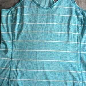 The North Face Turquoise and White Women's Tank